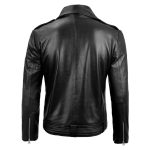 Negan Men's Black Leather Biker Style Jacket - Image 2