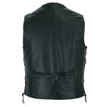 Vintage Brown Side Lace Biker Leather Waistcoat Vest - Image 2