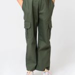 Girls Wide Leg Cargo Pant - Green