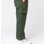 Girls Wide Leg Cargo Pant - Green - Image 2
