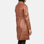 Alexis Brown Single Breasted Leather Coat - Image 2